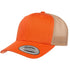 Custom Yupoong 6606 Retro Trucker Hat | Personalized Leather Patch Cap in rust orange/khaki - The Luua Company