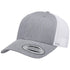 Custom Yupoong 6606 Retro Trucker Hat | Personalized Leather Patch Cap in heather grey/white - The Luua Company