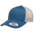 Custom Yupoong 6606 Retro Trucker Hat | Personalized Leather Patch Cap in steel blue/silver - The Luua Company