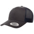Custom Yupoong 6606 Retro Trucker Hat | Personalized Leather Patch Cap in charcoal/navy - The Luua Company