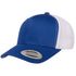 Custom Yupoong 6606 Retro Trucker Hat | Personalized Leather Patch Cap in royal/white - The Luua Company