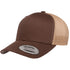 Custom Yupoong 6606 Retro Trucker Hat | Personalized Leather Patch Cap in brown/khaki - The Luua Company
