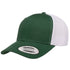 Custom Yupoong 6606 Retro Trucker Hat | Personalized Leather Patch Cap in evergreen/white - The Luua Company