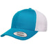 Custom Yupoong 6606 Retro Trucker Hat | Personalized Leather Patch Cap in turquoise/white - The Luua Company