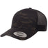 Custom Camo Yupoong 6606CA Trucker Hat | Personalized Leather Patch Camouflage Cap in Mutlicam Black/ Black -The Luua Company