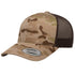 Custom Camo Yupoong 6606CA Trucker Hat | Personalized Leather Patch Camouflage Cap in Mutlicam Arid/ Brown - The Luua Company