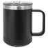 Custom laser engraved 15 oz. Polar Camel Stainless Steel Coffee Mug with handle in Black - The Luua Company
