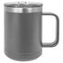 Custom laser engraved 15 oz. Polar Camel Stainless Steel Coffee Mug with handle in Grey - The Luua Company