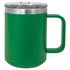 Custom laser engraved 15 oz. Polar Camel Stainless Steel Coffee Mug with handle in Green - The Luua Company