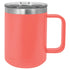 Custom laser engraved 15 oz. Polar Camel Stainless Steel Coffee Mug with handle in Coral - The Luua Company