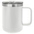 Custom laser engraved 15 oz. Polar Camel Stainless Steel Coffee Mug with handle in White - The Luua Company