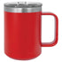 Custom laser engraved 15 oz. Polar Camel Stainless Steel Coffee Mug with handle in Red - The Luua Company