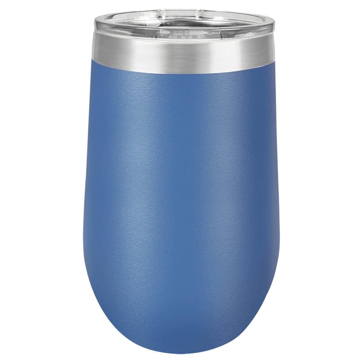 Customizable Light Blue Vacuum Insulated Wine Tumbler, Stainless Steel | 12 oz, PlaqueMaker