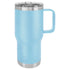Custom laser engraved 20 oz. Polar Camel Stainless Steel Travel Mugs with handle in Carolina Blue -The Luua Company