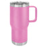 Custom laser engraved 20 oz. Polar Camel Stainless Steel Travel Mugs with handle in Pink -The Luua Company