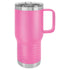 Custom laser engraved 20 oz. Polar Camel Stainless Steel Travel Mugs with handle in Magenta -The Luua Company