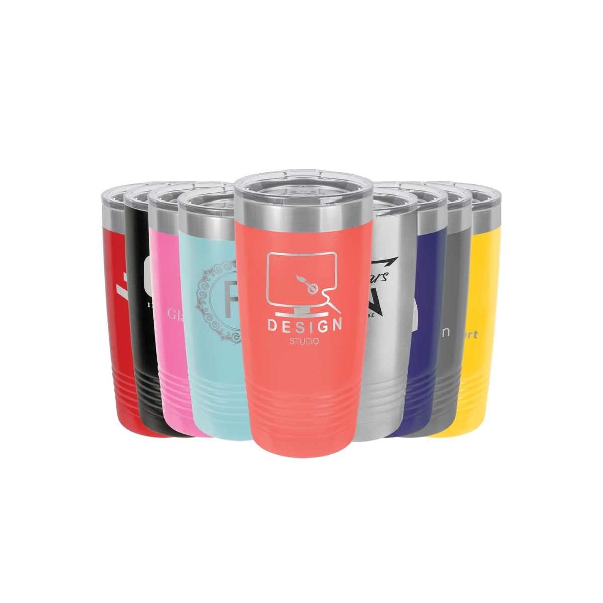 20 oz. Stainless Steel & Power Coated Custom Engraved Polar Camel Tumbler with Lid - The Luua Company