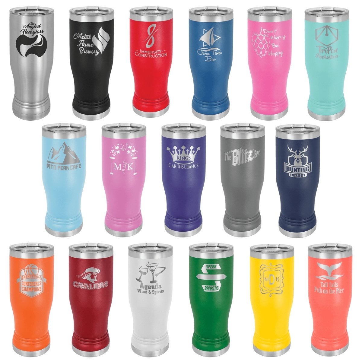 20oz Stainless Steel & Powder Coated Pilsner Tumbler with Lid - The Luua Company
