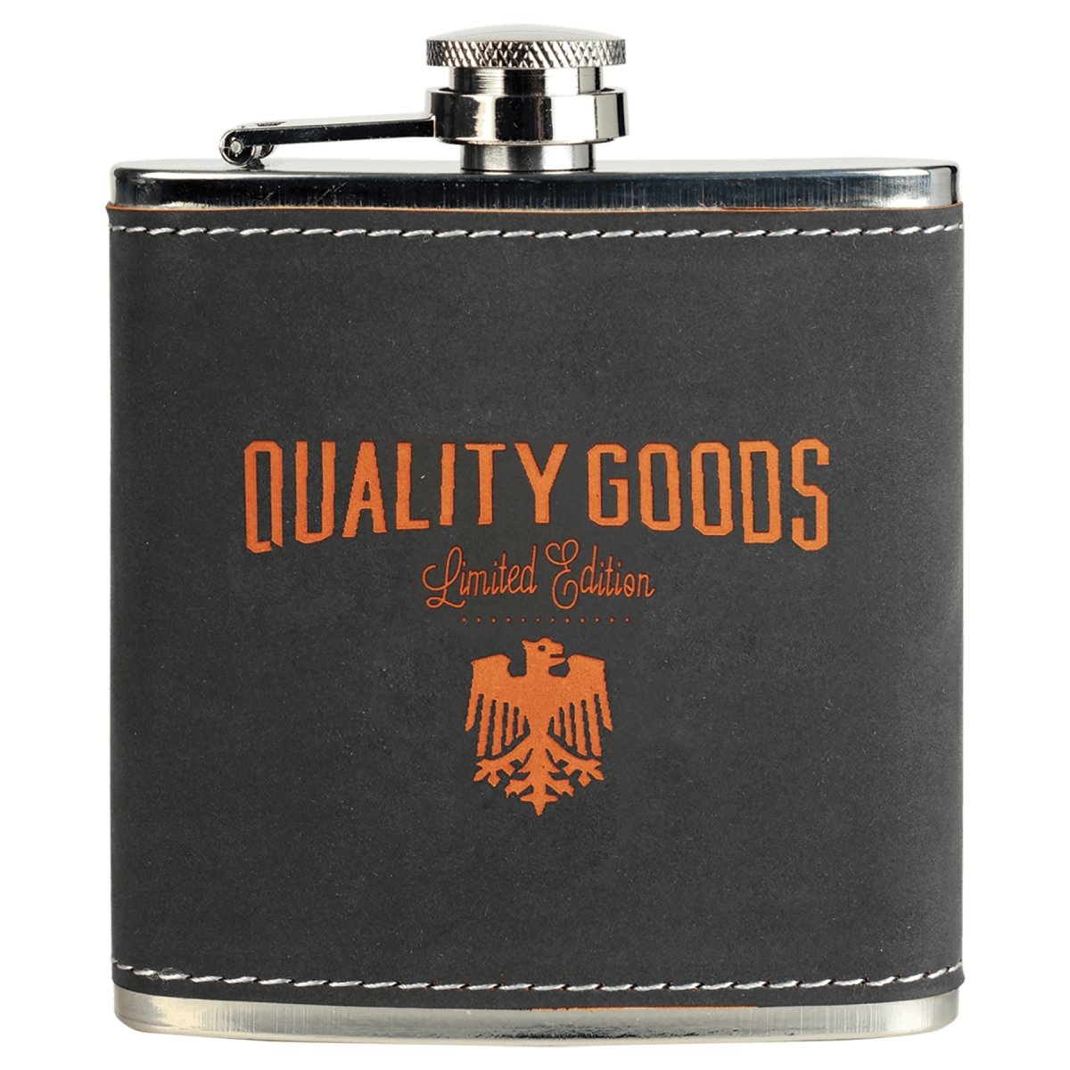 6 oz. Leatherette & Stainless Steel Flask with Custom Engraving - The Luua Company