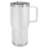 Custom laser engraved 20 oz. Polar Camel Stainless Steel Travel Mugs with handle in White -The Luua Company