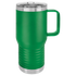Custom laser engraved 20 oz. Polar Camel Stainless Steel Travel Mugs with handle in Green -The Luua Company