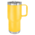 Custom laser engraved 20 oz. Polar Camel Stainless Steel Travel Mugs with handle in Yellow -The Luua Company