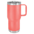 Custom laser engraved 20 oz. Polar Camel Stainless Steel Travel Mugs with handle in Coral -The Luua Company