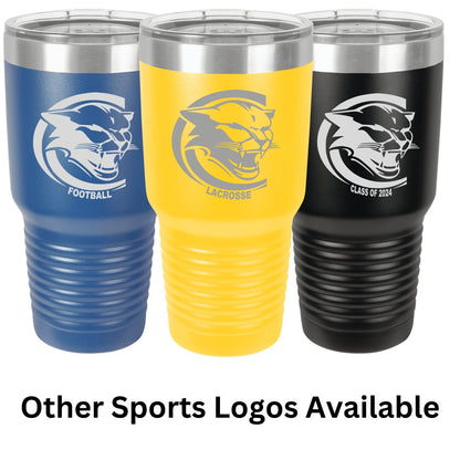 Croatan Cougars - 30 oz. Stainless Steel & Power Coated Custom Engraved Polar Camel Tumbler with Lid - The Luua Company