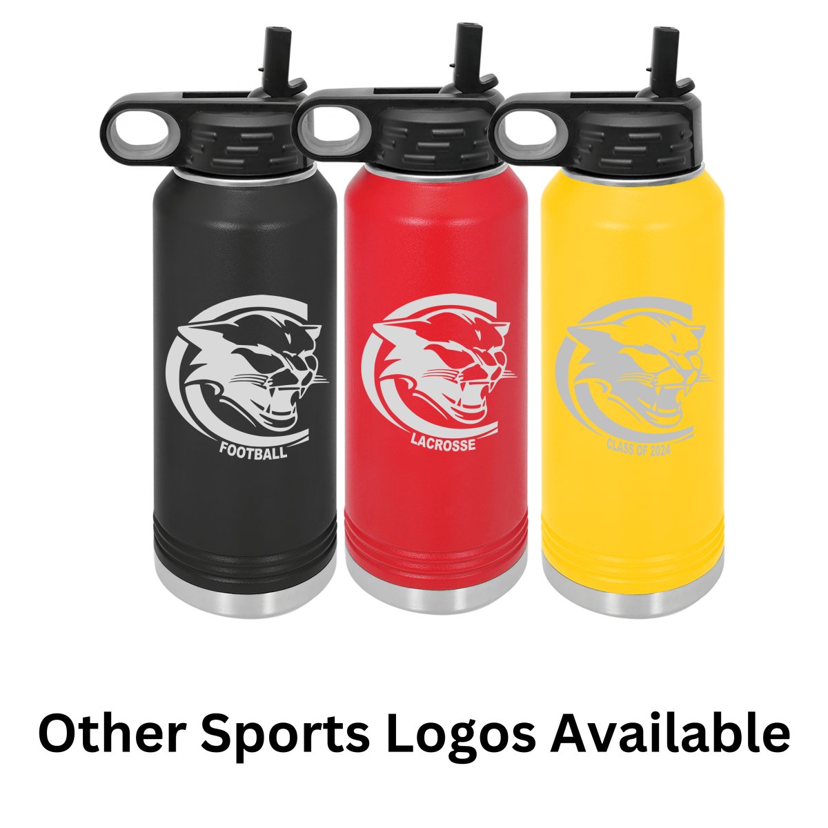 Croatan Cougars - 32oz Engraved Stainless Steel & Powder Coated Sport Tumbler - The Luua Company