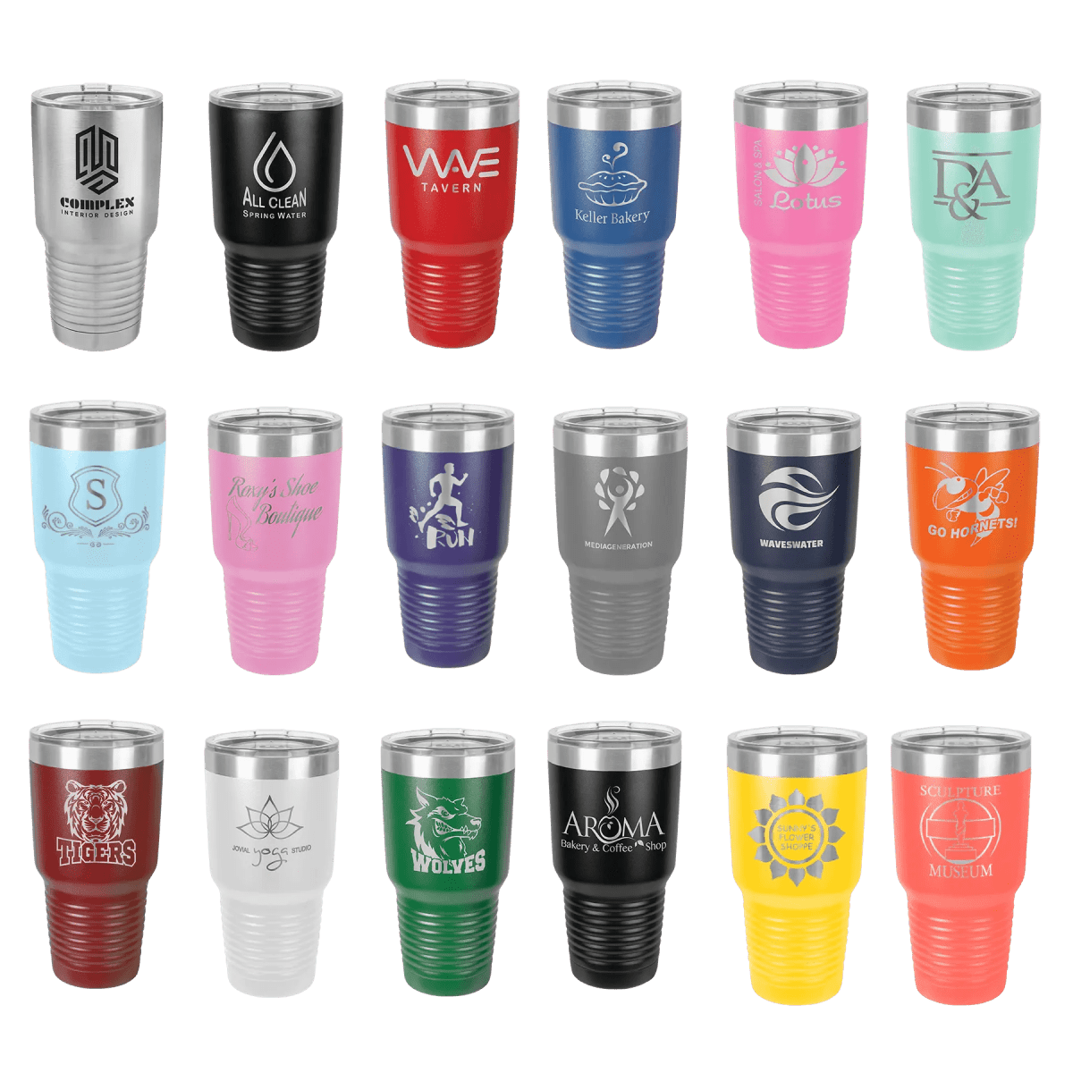 Custom laser engraved 30 oz. Polar Camel Stainless Steel Tumbler in all colors - The Luua Company