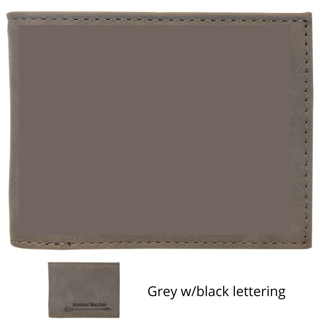 Custom Engraved Leatherette Bi-fold Wallet with Flip ID - The Luua Company