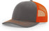 Custom Richardson 112 Trucker Hat | Leather Patch Hats - Charcoal/ Orange - The Luua Company
