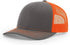 Custom Richardson 112 Trucker Hat | Leather Patch Hats - Charcoal/ Neon Orange - The Luua Company
