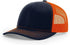 Custom Richardson 112 Trucker Hat | Leather Patch Hats - Navy/ Orange - The Luua Company