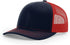 Custom Richardson 112 Trucker Hat | Leather Patch Hats - Navy/ Orange - The Luua Company