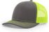 Custom Richardson 112 Trucker Hat | Leather Patch Hats - Charcoal/ Neon Yellow - The Luua Company